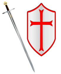 Crusader Sword and Shield vector image