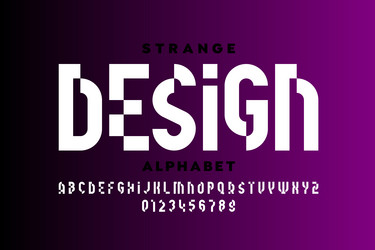 Glitch Alphabet Font - Modern & Distorted vector image