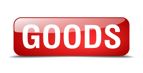 goods red square 3d realistic isolated web button vector image