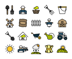 outline icons thin flat design modern line stroke vector image