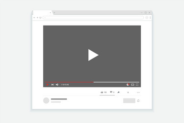 YouTube Player Website UI vector image