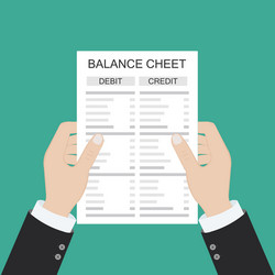 accountant with report and a calculator checks vector image