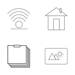 basic elements outline icons set linear icon vector image