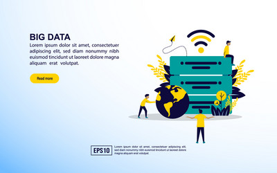 big data concept icon with character people vector image