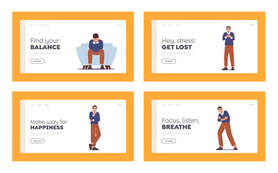 businessmen feel negative emotions landing page vector