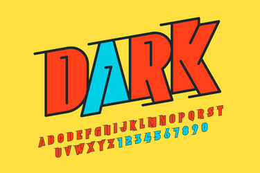 dynamic comical design original alphabet vector image