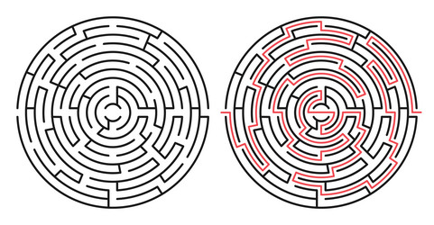 rgb abstract maze labyrinth with entry and exit vector image