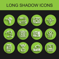 set line electronic computer components vector image