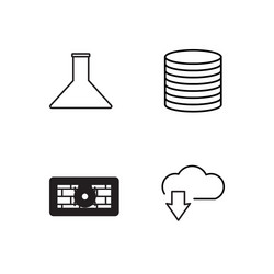 web simple outlined icons set vector image