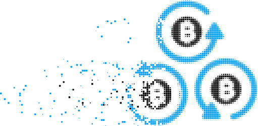 bitcoin mixer rotation moving pixel icon vector image