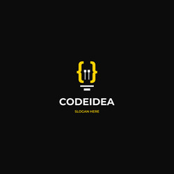 Code idea logo design modern concept vector