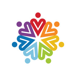 community unity symbol teamwork cooperation vector image