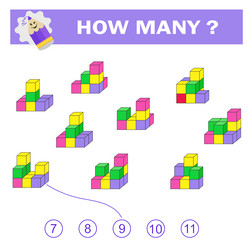 Kids Math Puzzle Game - Number Learning vector image