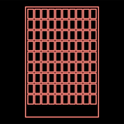 neon building red color flat style image vector image