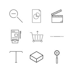 office linear icon set simple outline icons vector image