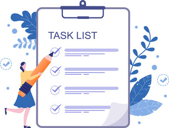 task list to do time management work vector image
