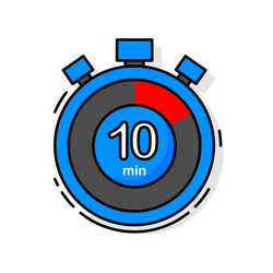 10 minutes left timer clock stopwatch isolated vector image