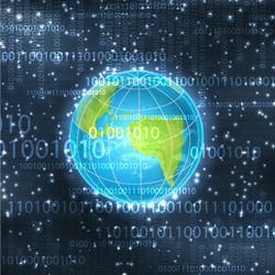 binary background with planet vector image