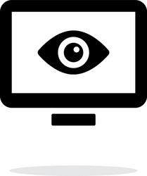 computer monitoring icon on white background vector image