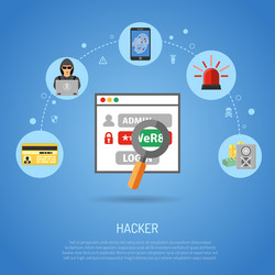 Cyber crime concept with hacker vector