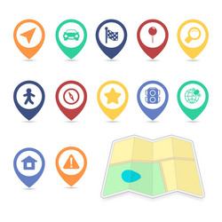 Location Icon Set - Navigation & Maps vector image
