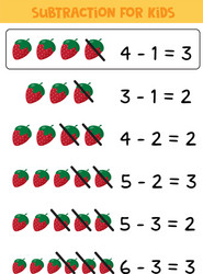 math game for kids subtraction with red vector image