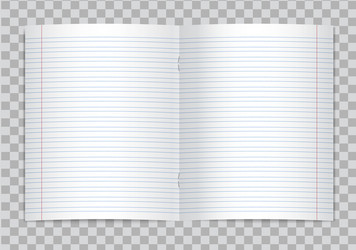 Opened realistic lined school copybook vector