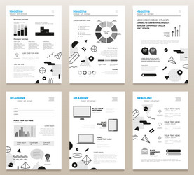 presentation booklets - bw template a4 vector image