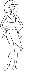 pretty woman in bikini or swimsuit Vector Image