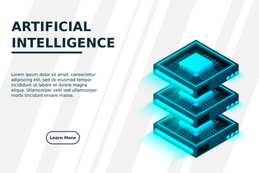 quantum computer large data processing server vector image