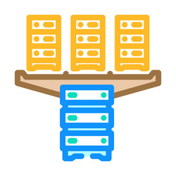 server virtualization data center color icon vector image