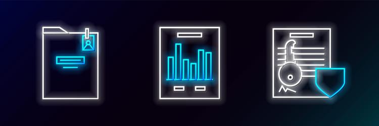 set line document with key shield personal vector image