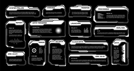 white futuristic hud ui elements sci-fi user vector image