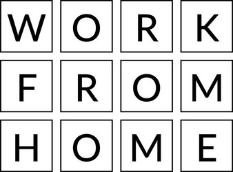 work from home text design vector image