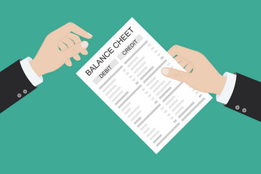 accountant with report and a calculator checks vector image