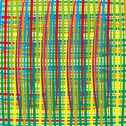 distorted grid pattern wavy rainbow background vector image
