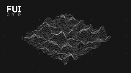 fui gui 3d landscape scan grid abstract vector image