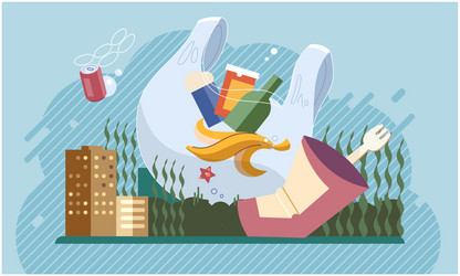 pollution with garbage and waste big problem due vector image