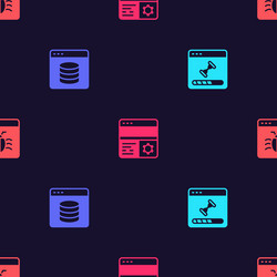 set loading data window server web hosting vector image