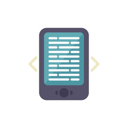 smartphone displaying e book page turning effect vector image