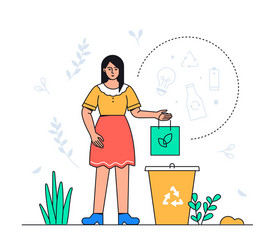 waste sorting - colorful flat design style vector image