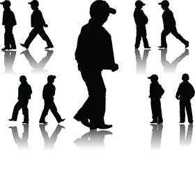 Baby Boy Silhouette Vector Image