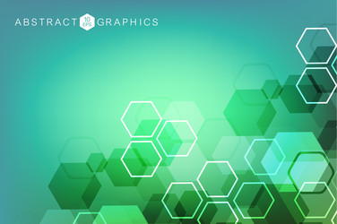 hexagonal abstract background big data vector image