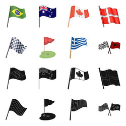isolated object world and flag icon collection vector image