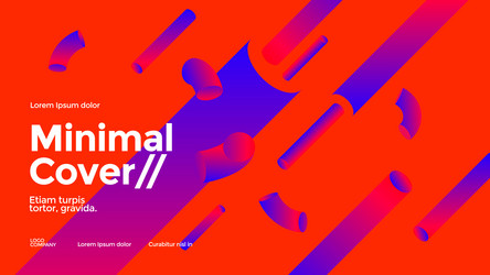 red and blue background with geometric pipe shapes vector image