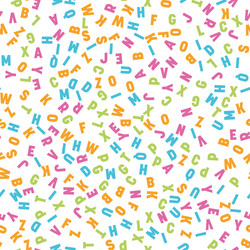 seamless pattern colorful letters random order vector image