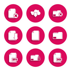 set document folder and lock doc file vector image