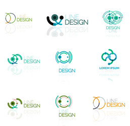 Abstract Circular Logo Set - Loops & Swirls vector image