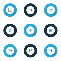 Board icons colored set with project statistics vector