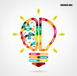 creative light bulb concept with business idea vector